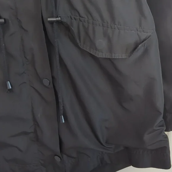 Merona Water Resistant Hooded Rain Jacket Size S Black - Picture 3 of 11